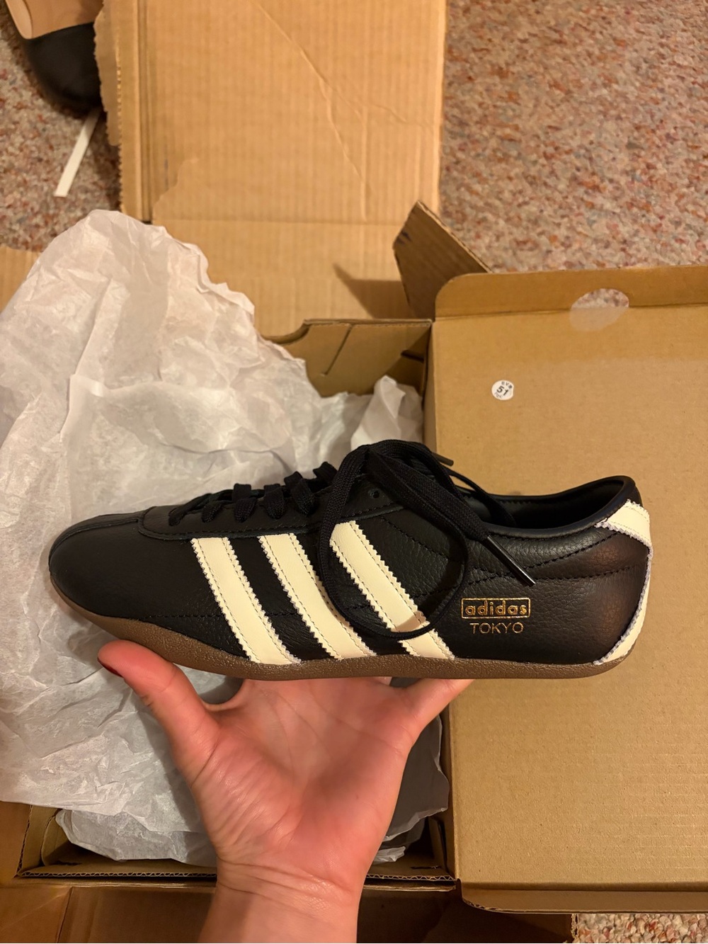 adidas Tokyo Men’s Black with White Stripes Sneaker